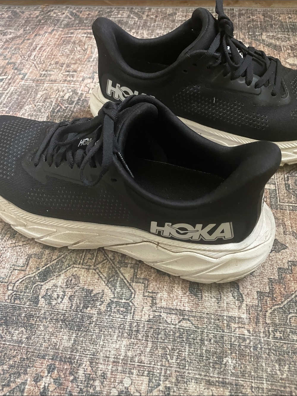 Hoka Black with White Sole Performance Running Sneakers